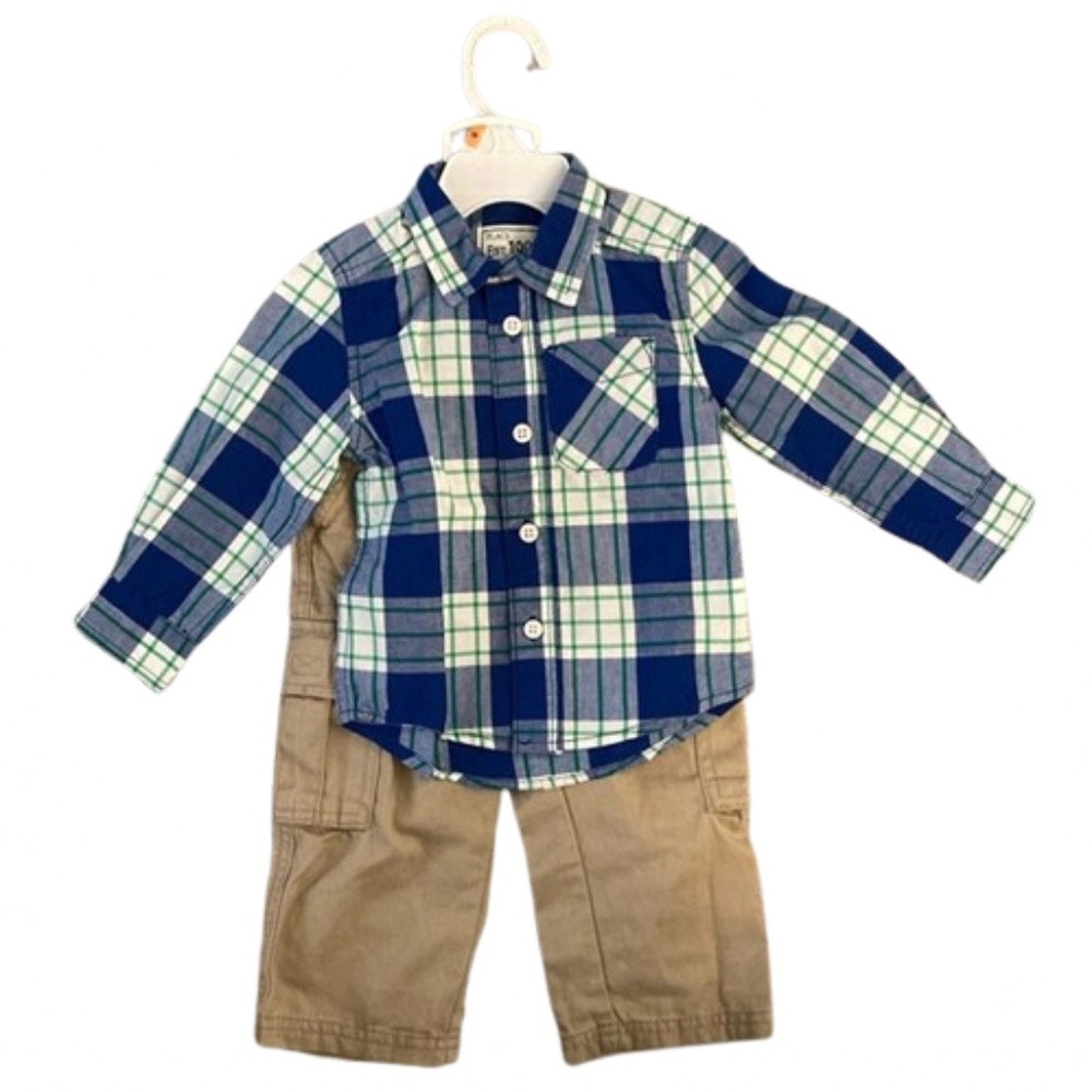 *NWT* Place 2-piece SET button down shirt and khaki pants baby